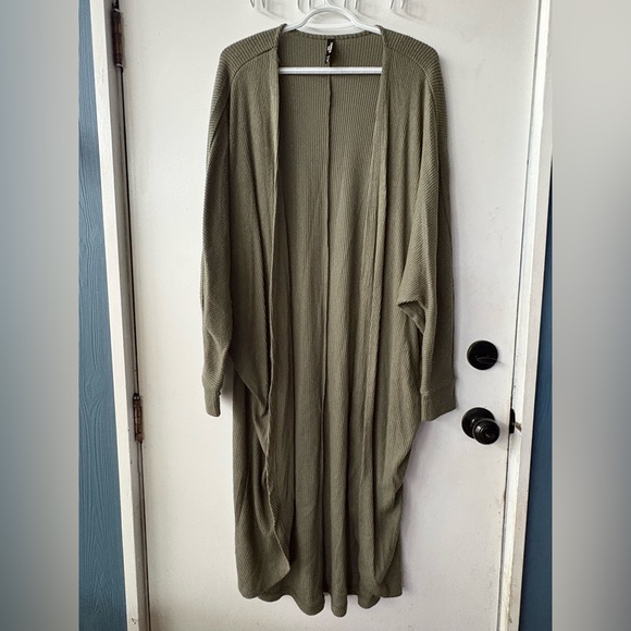 Torrid Olive Ribbed Knit Cardigan - Picture 1 of 5